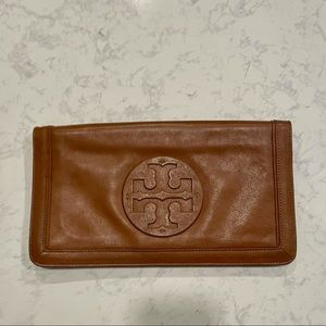 Tory Burch Brown Leather Clutch - EXCELLENT CONDITION